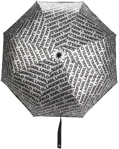 Karl Lagerfeld Paraguas con logo estampado - Gris