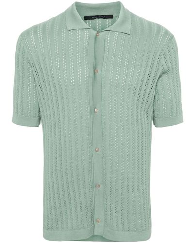 Tagliatore Jesse Pointelle-knit Polo Shirt - Green