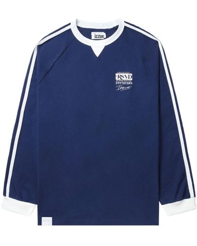 Izzue Logo-print Cotton Sweatshirt - Blue