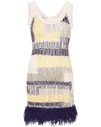 Sportmax Fringed Knitted Dress - Grey