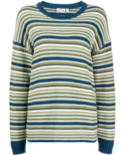 The Upside Striped Organic Cotton Jumper - Green