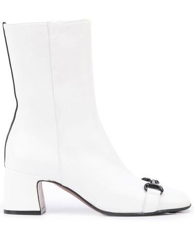 Madison Maison Horsebit Leather Boots - White