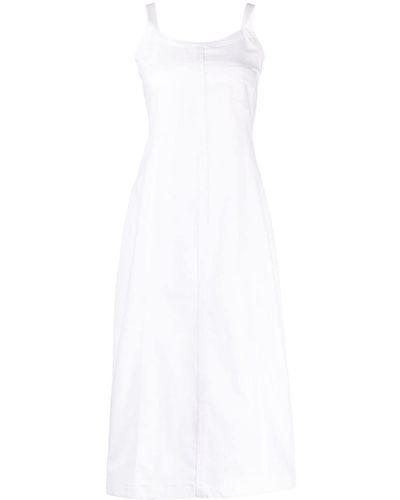 Low Classic Flared Long Dress - White