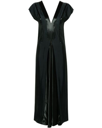 Bottega Veneta Gusset-detail V-neck Dress - Zwart