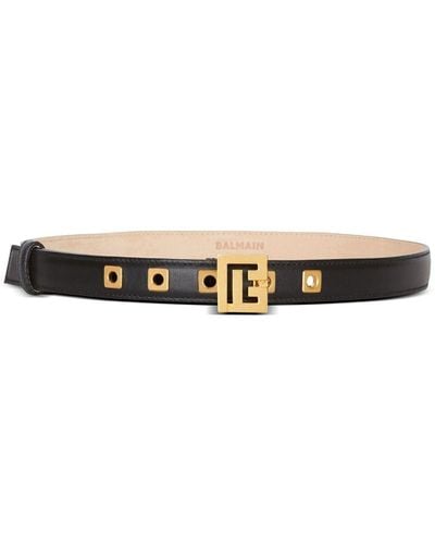 Balmain P-belt Leather Belt - Natural