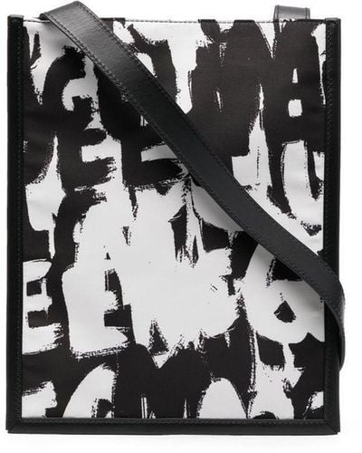 Alexander McQueen Graffiti-print Shoulder Bag - Black