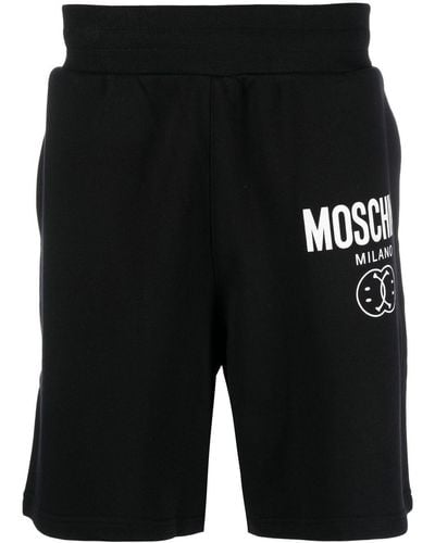 Moschino Short de sport à logo imprimé - Noir