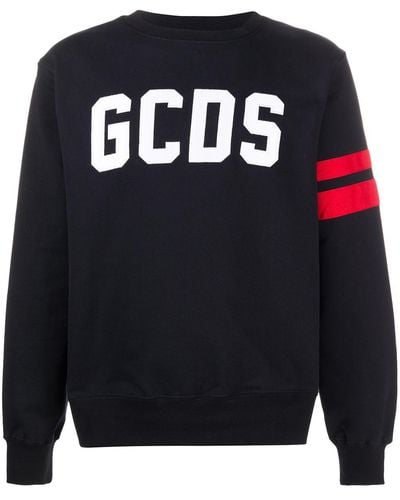 Gcds Sweater Met Geborduurd Logo - Zwart