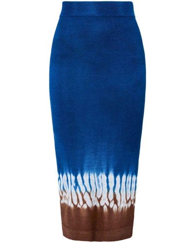 Altuzarra Morse Tie-dye Knit Skirt - Blue