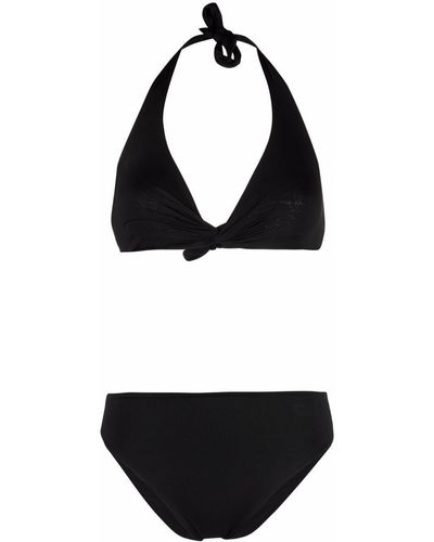 Fisico Bikini con forma triangular y cuello halter - Negro