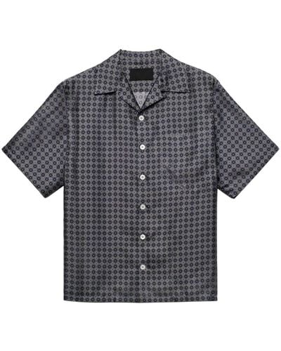 Prada Graphic-print silk shirt - Grau