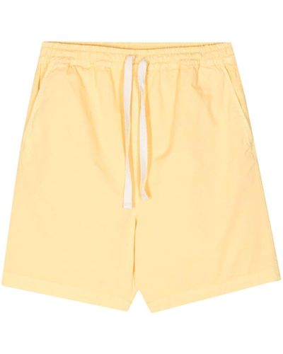 Drole de Monsieur Logo-patch Twill Bermuda Shorts - Natural