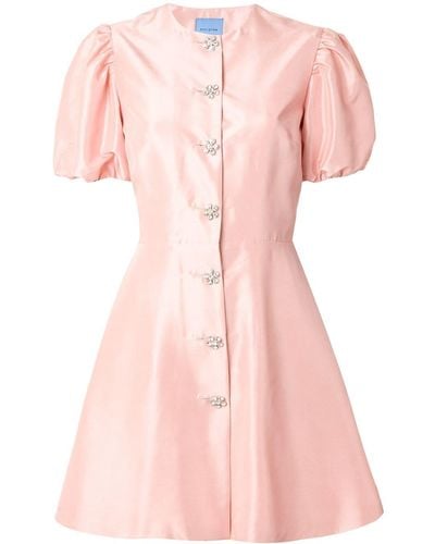 Macgraw Sorbet Embellished Button Dress - Pink