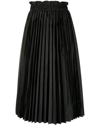 RED Valentino Falda plisada con cintura alta - Negro