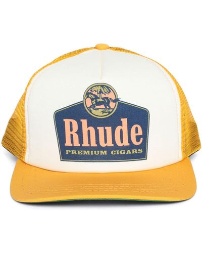 Rhude Logo-print Cotton Cap - Yellow