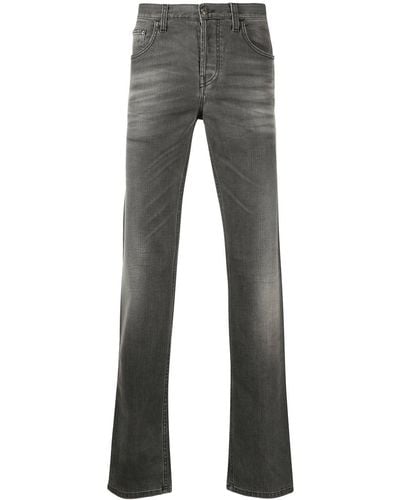 Gucci Distressed Straight-leg Jeans - Grey