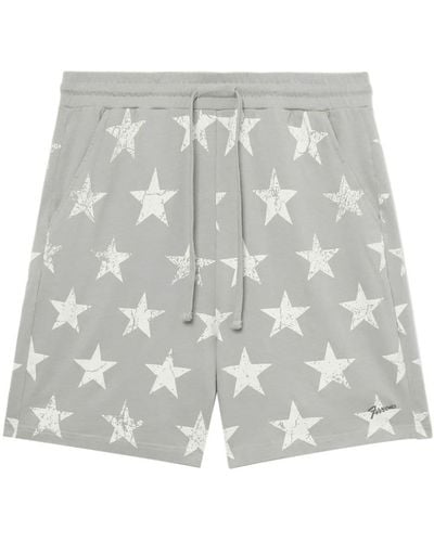FIVE CM Star-print Drawstring Cotton Shorts - Grey