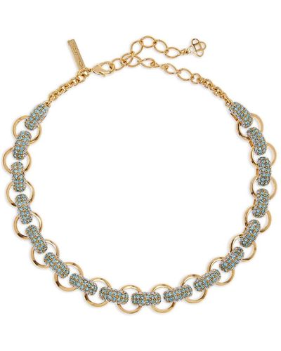 Oscar de la Renta Pavé-crystal Link Necklace - Metallic
