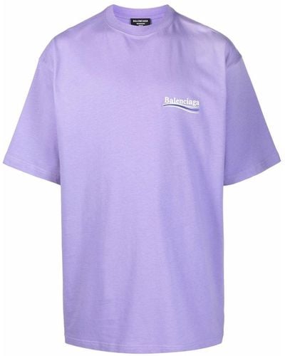 Balenciaga Political Campaign Logo-print T-shirt - Purple