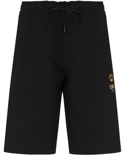 Dolce & Gabbana Pantalones cortos con motivo bordado - Negro