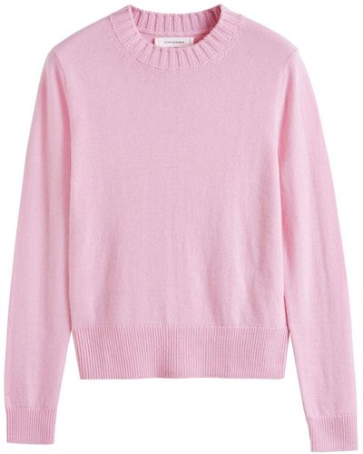 Chinti & Parker Crew-neck Cropped Sweater - Pink