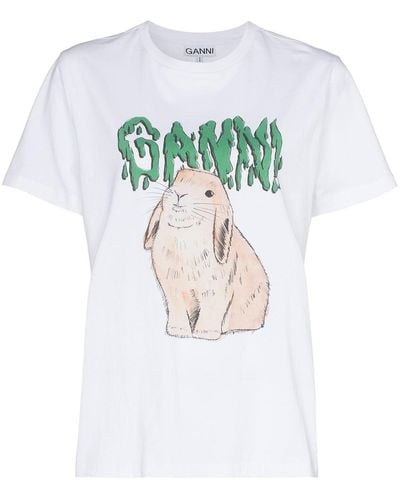 Ganni Rabbit Logo T-shirt - Multicolor