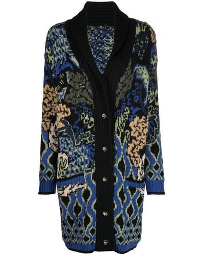 Etro Pattern-embroidered Cardigan - Blue