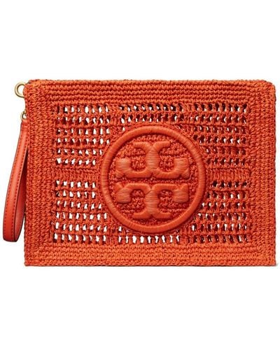 Tory Burch Ella Double T-embossed Clutch Bag - Red