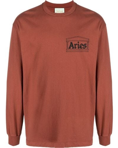 Aries Sweatshirt mit Logo-Print - Orange