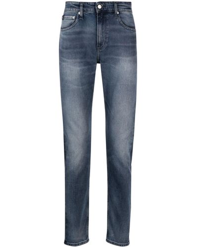 Calvin Klein Logo-patch Straight-leg Jeans - Blue