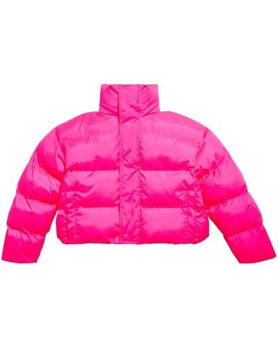 Balenciaga Logo-embroidered Puffer Jacket - Pink