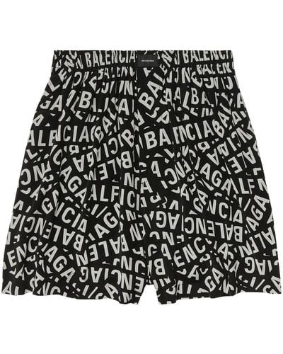Balenciaga Shorts mit Logo-Print - Schwarz