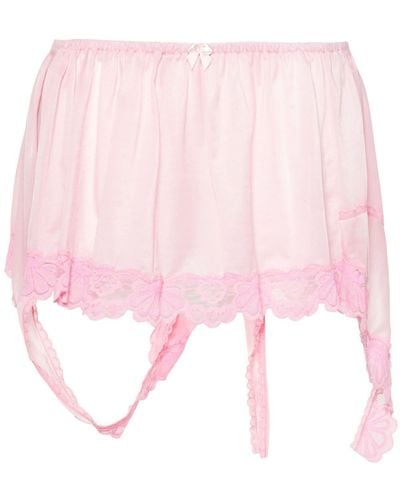 all in Lace-trim Mini Skirt - Pink