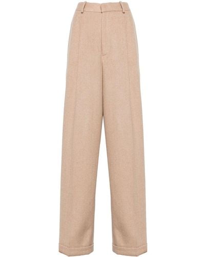 Polo Ralph Lauren Pleated Wool Trousers - Natural