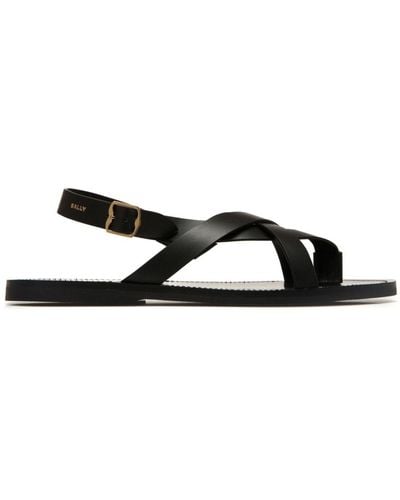 Bally Crossover-strap Leather Sandals - Black