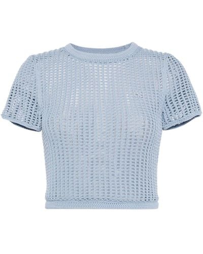 Alexander Wang Open-knit Cropped Top - Blue