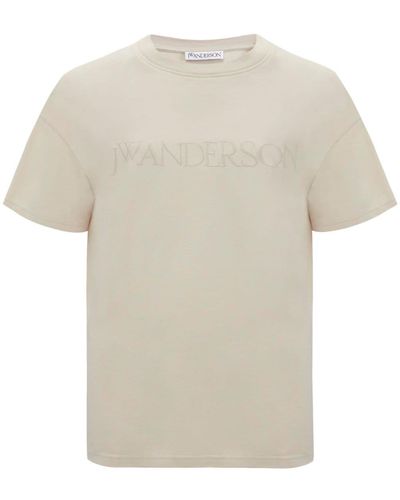 JW Anderson Neutral Logo-embroidered Cotton T-shirt - White