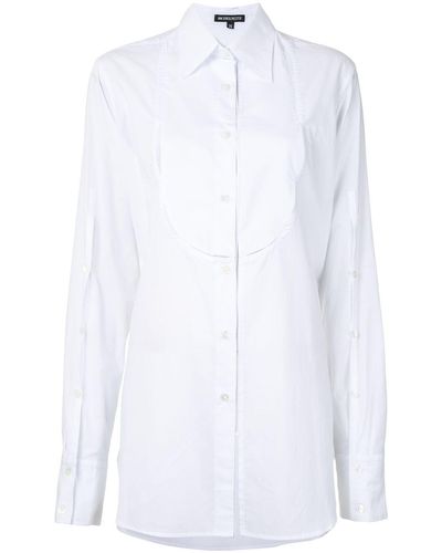 Ann Demeulemeester Longline Tuxedo Shirt - White