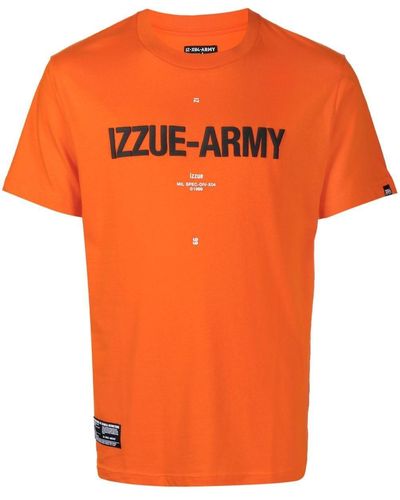 Izzue T-Shirt mit Logo-Print - Orange