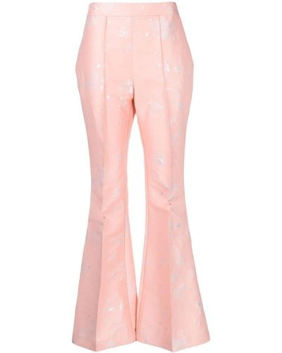 Macgraw Stereotype Jacquard Flared Trousers - Pink