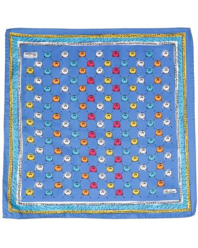 Moschino Foulard con motivo Teddy Bear - Blu