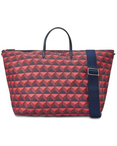 Lacoste Geometric-print Tote Bag - ピンク