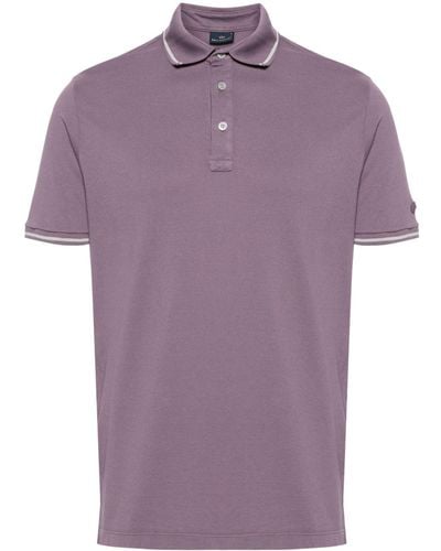 Paul & Shark Logo-patch Cotton Polo Shirt - Purple
