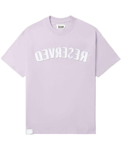 Izzue Reverse-appliqué Cotton T-shirt - Purple