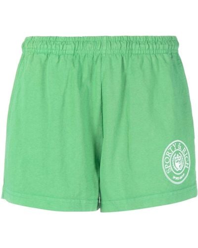 Sporty & Rich Pantalones cortos de chándal con logo bordado - Verde