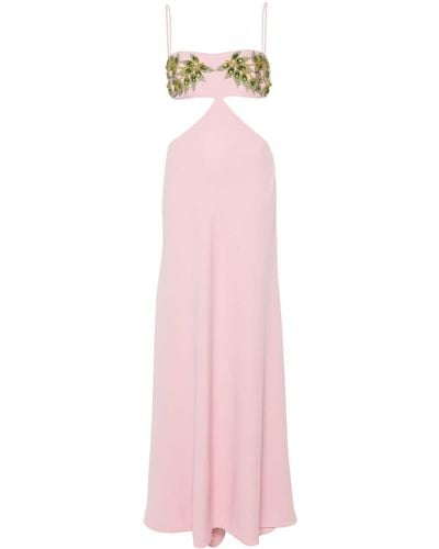 Costarellos Crystal-embellished crepe gown - Rosa