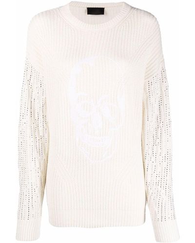 Philipp Plein Crystal-embellished Knitted Sweater - Multicolor