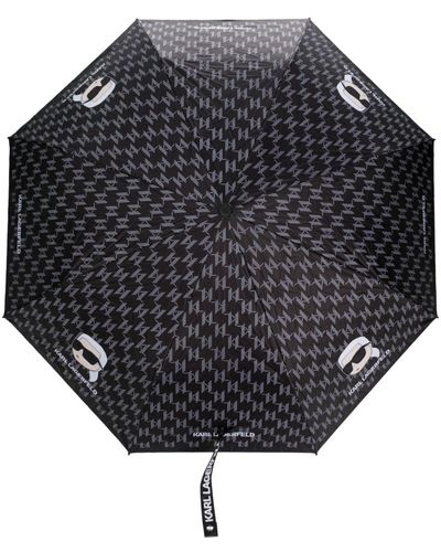 Karl Lagerfeld K/Ikonik Regenschirm - Schwarz