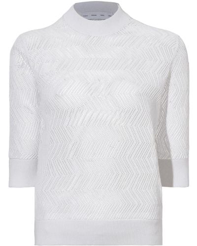 Proenza Schouler Nicola Pointelle-knit Cotton Top - White