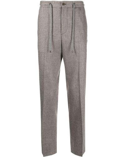 Corneliani Drawstring Tapered-leg Trousers - Grey